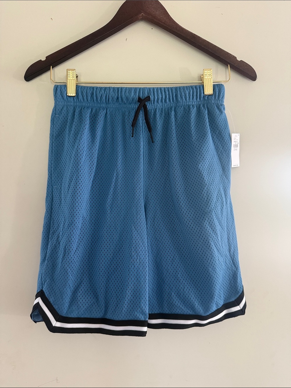 Old Navy Boys Blue Mesh Athletic Knee Length Shorts Sz L 10-12 NWT